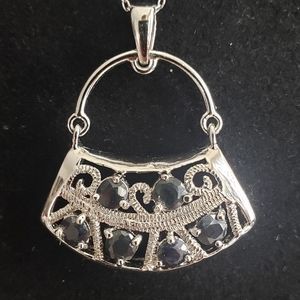 Black Garnet 925 Silver Necklace